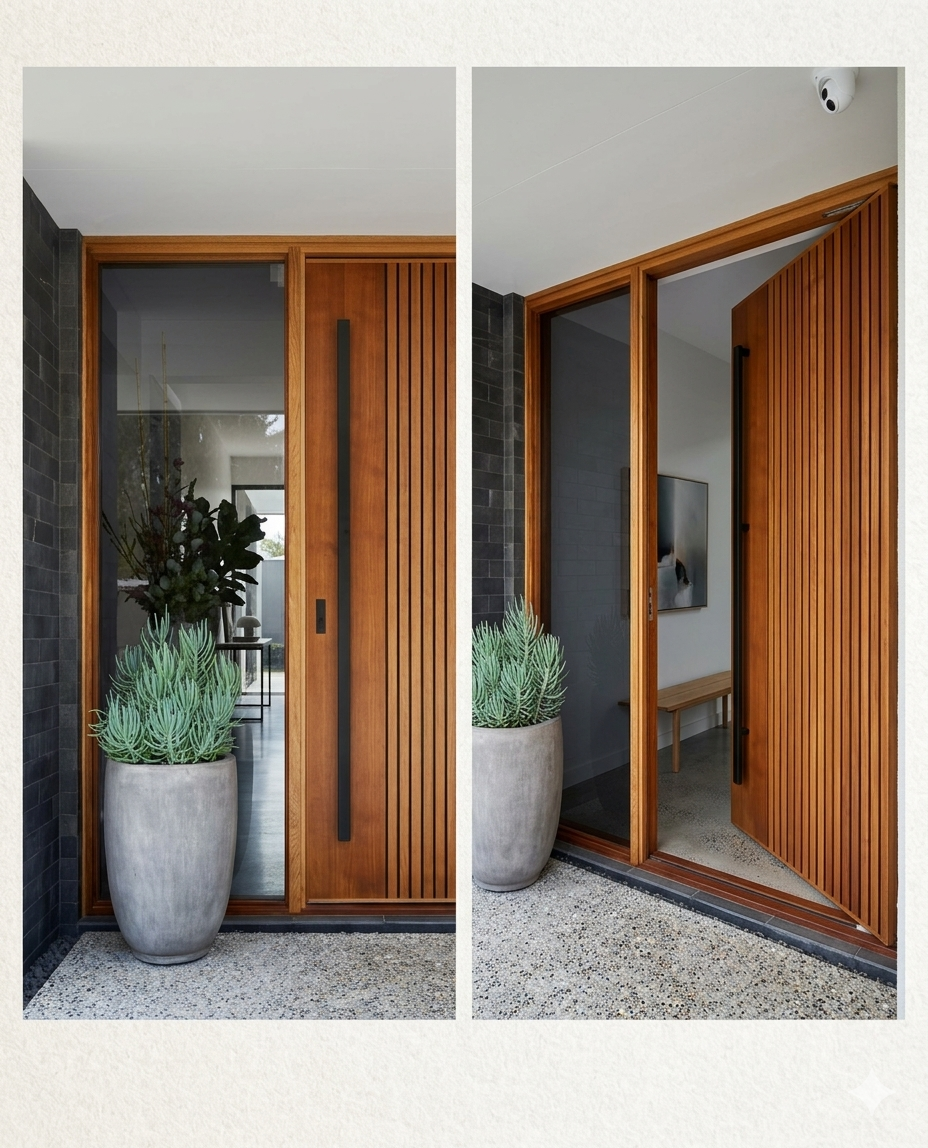 Modern Pivot Door - Angle View